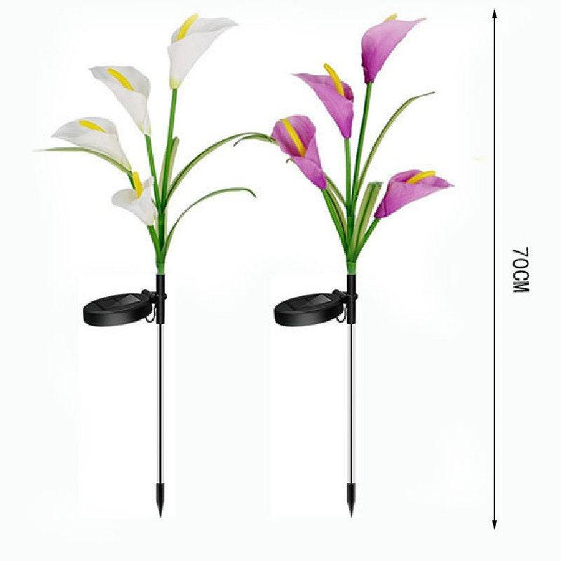 Calla Lily Flower Solar Lamp - LED Solar Lights (2 lamps) - Ganesha's Market