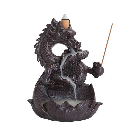 Ceramic Dragon Backflow Incense Burner (Choose Color) - Ganesha's Market
