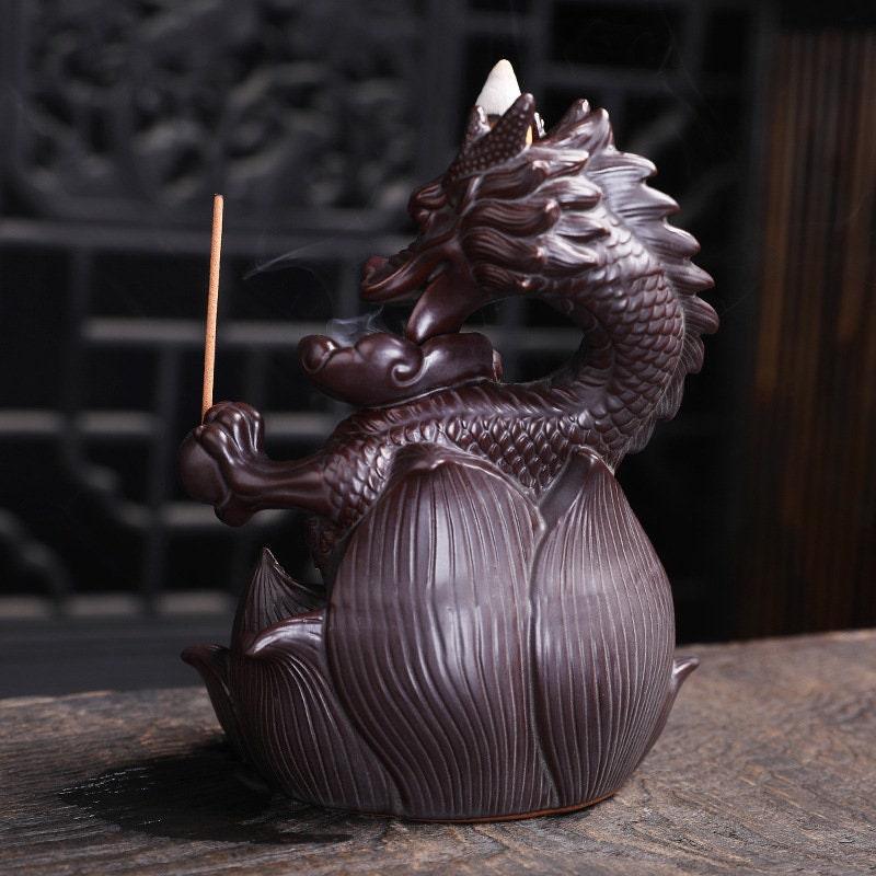 Ceramic Dragon Backflow Incense Burner (Choose Color) - Ganesha's Market