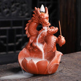 Ceramic Dragon Backflow Incense Burner (Choose Color) - Ganesha's Market