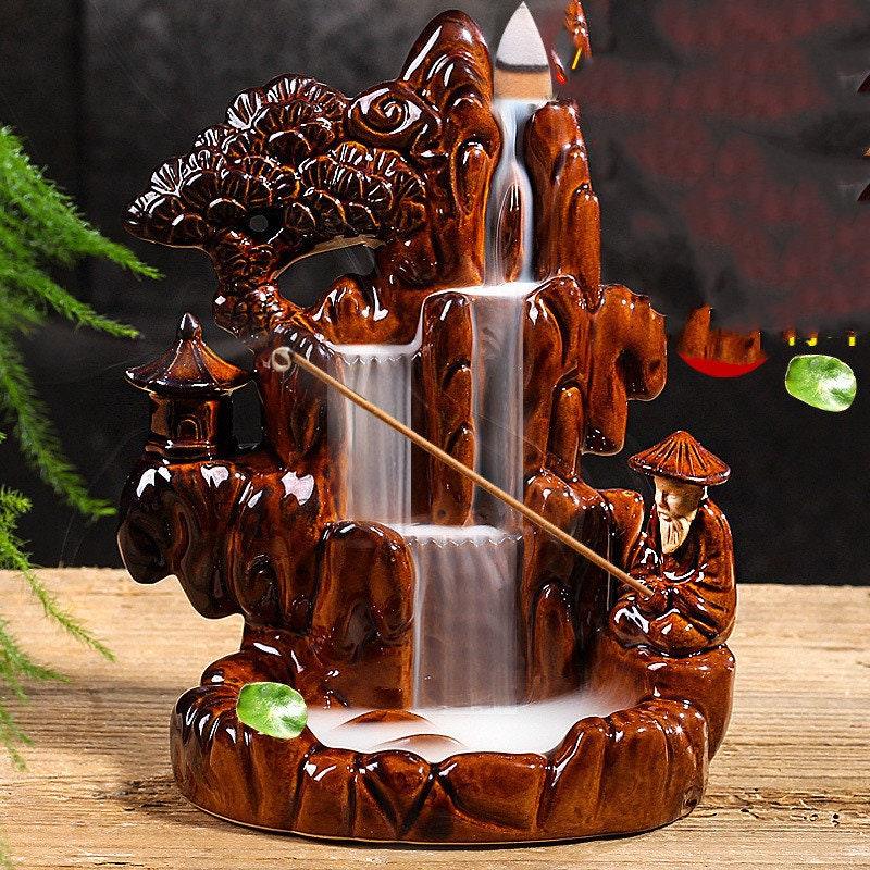 Ceramic Waterfall Backflow Incense Burner - Ganesha's Market