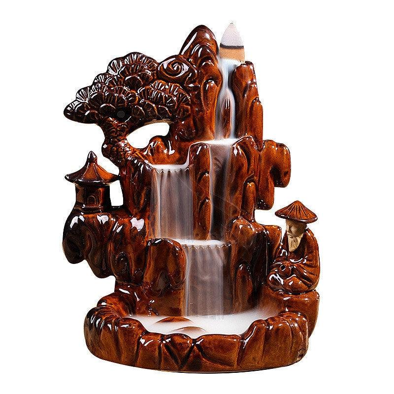 Ceramic Waterfall Backflow Incense Burner - Ganesha's Market