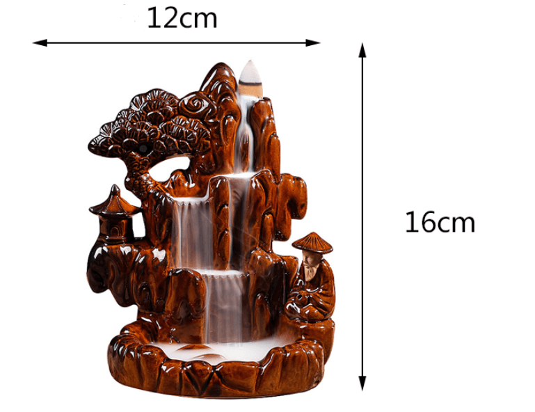 Ceramic Waterfall Backflow Incense Burner - Ganesha's Market