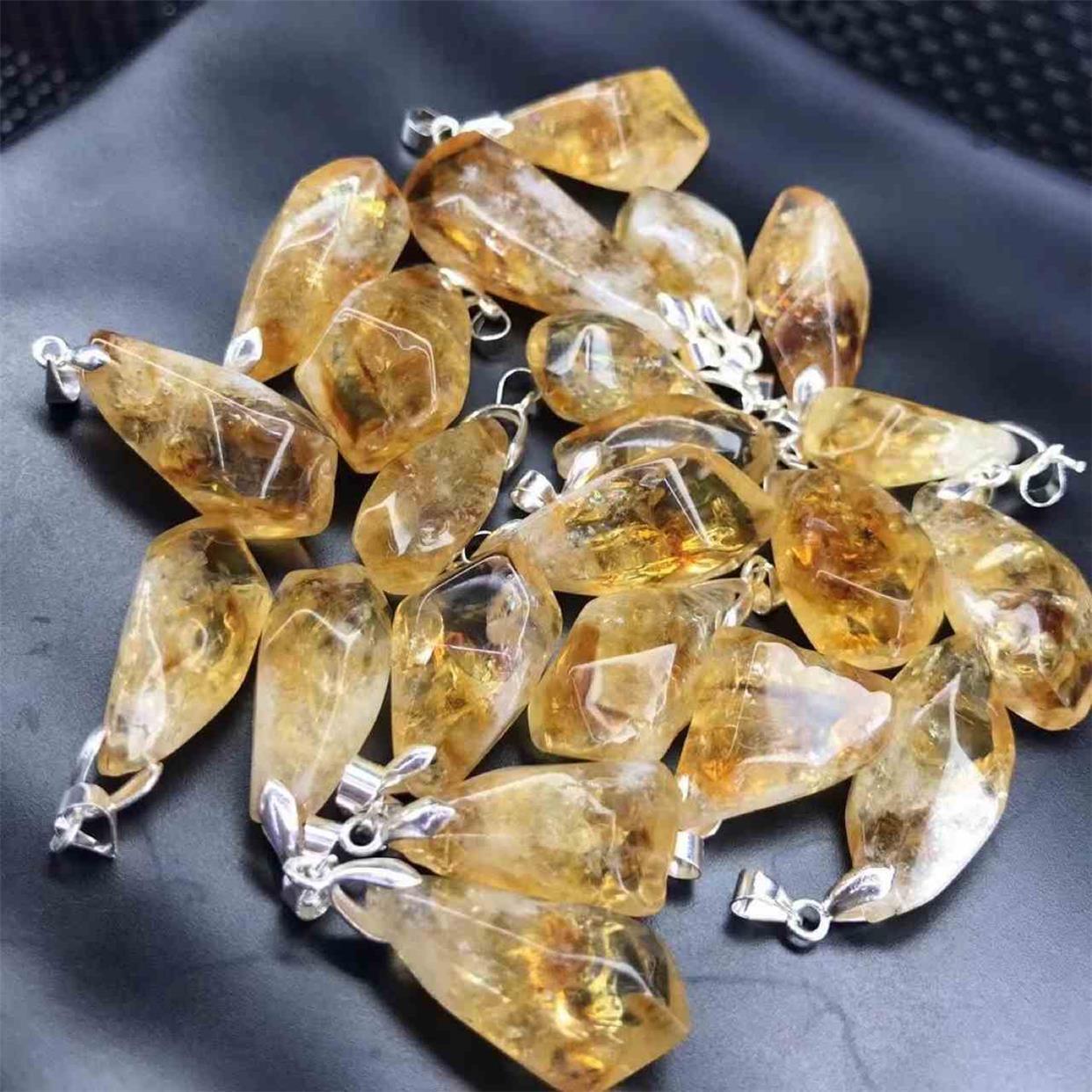 Citrine Crystal Teardrop Necklace - Ganesha's Market