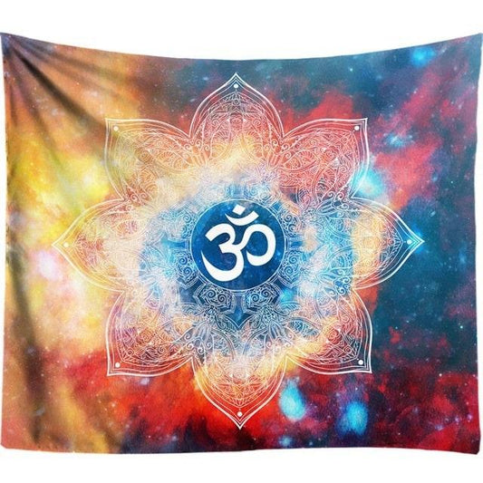 Abstract Lotus Om Tapestry - Ganesha's Market