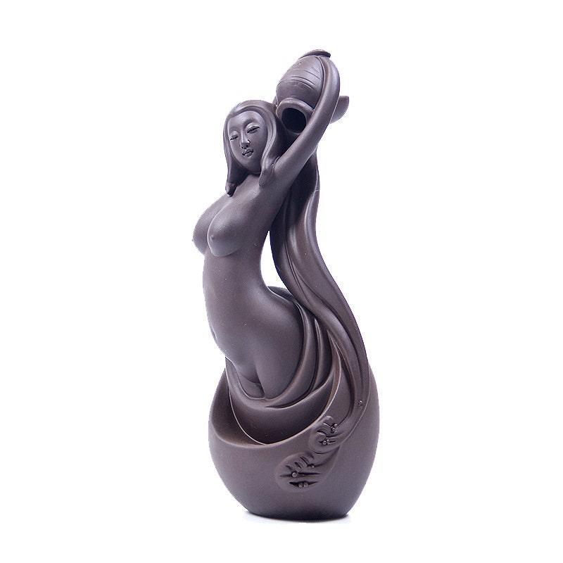 Elegant Bathing Woman Backflow Incense Burner - Ganesha's Market