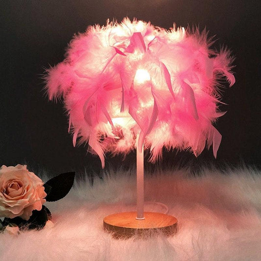 Feather Lamp (Choose Color) / Bedside Lamp / Desk Lamp - Ganesha's Market