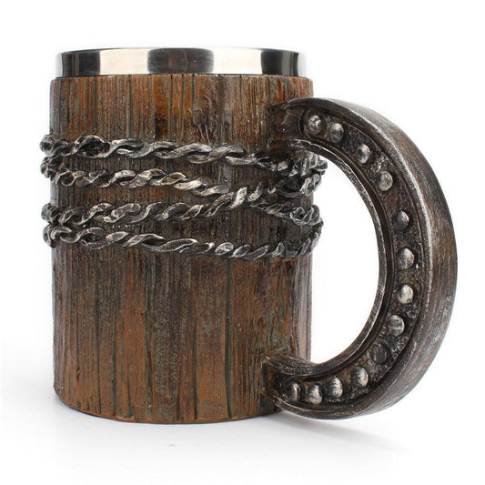 Horseshoe Handle Tavern Stainless Steel Mug - Ganesha's Market