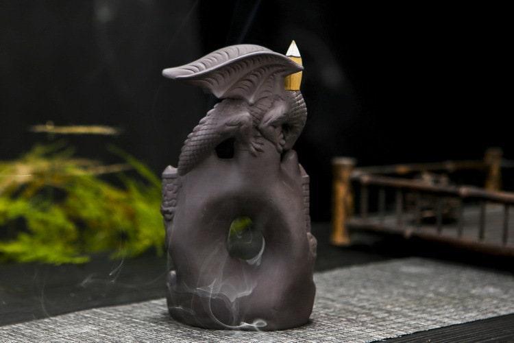 Large Dragon Backflow Incense Burner - Ganesha's Market