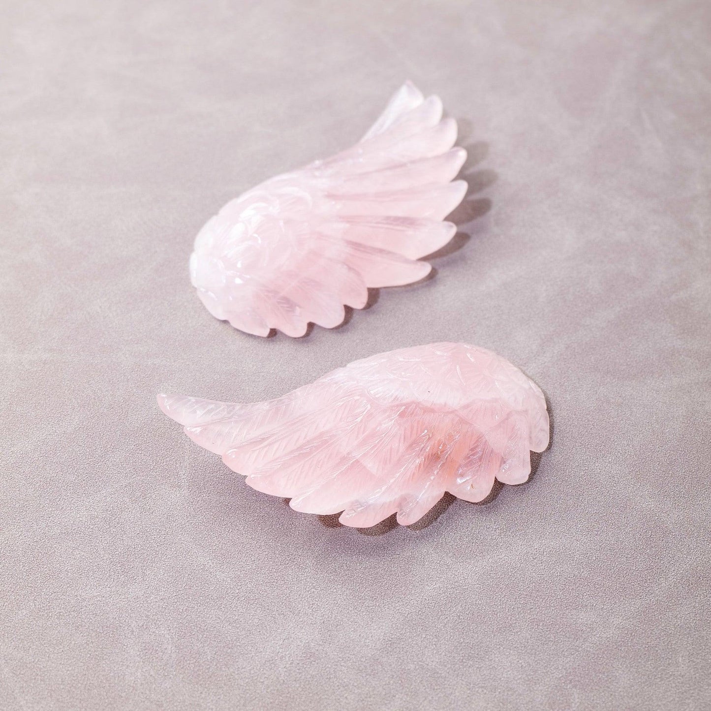 Large Rose Quartz Crystal Angel Wing - Ganesha's Market