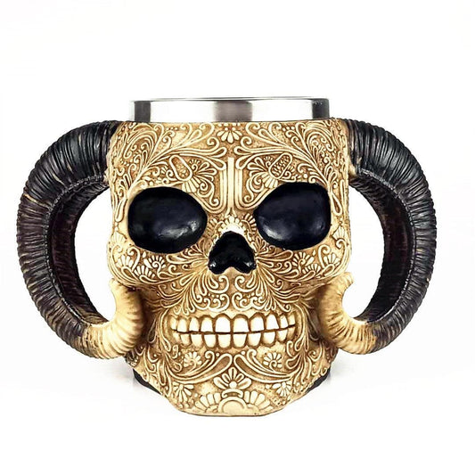 Large Skull Stainless Steel Mug - Ganesha's Market