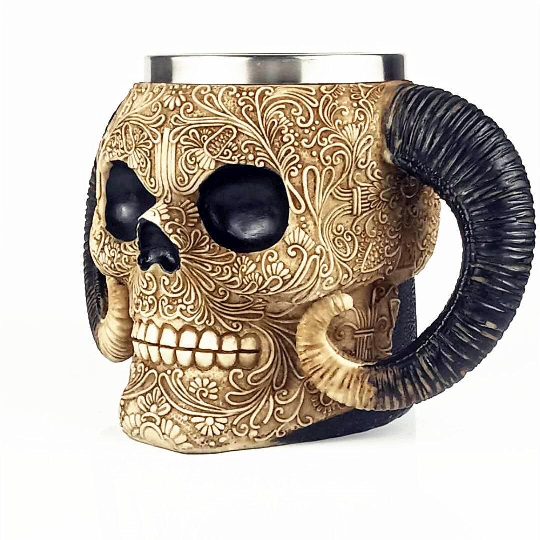 Large Skull Stainless Steel Mug - Ganesha's Market