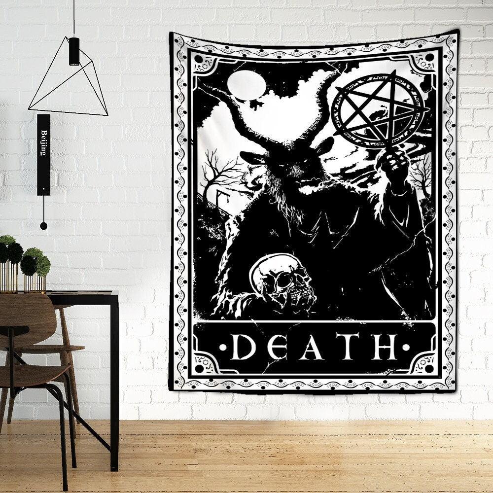 Large Tarot Card Wall Tapestry - "Death" // Tarot Card Wall Hanging (Choose Size) - Ganesha's Market