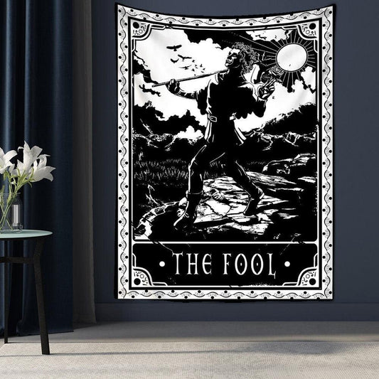 Large Tarot Card Wall Tapestry - "The Fool" // Tarot Card Wall Hanging (Choose Size) - Ganesha's Market