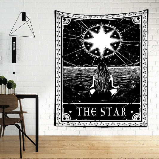 Large Tarot Card Wall Tapestry - "The Star" // Tarot Card Wall Hanging (Choose Size) - Ganesha's Market