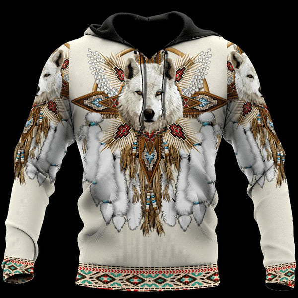 Unisex Wolf Totem Tribal 3D Printed Hoodie Ganesha s Market