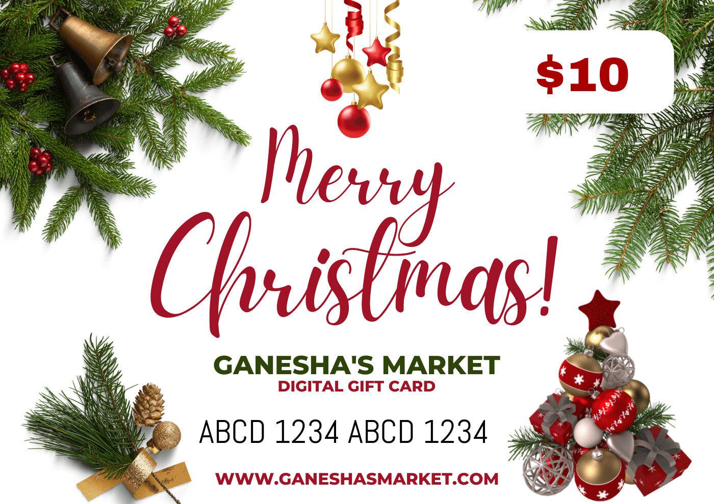 Merry Christmas Digital Gift Card (Choose Amount) - Ganesha's Market