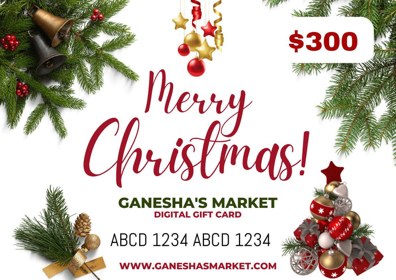 Merry Christmas Digital Gift Card (Choose Amount) - Ganesha's Market