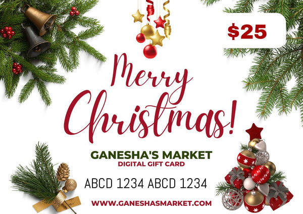 Merry Christmas Digital Gift Card (Choose Amount) - Ganesha's Market