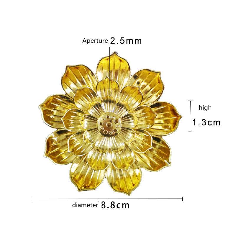Metal Lotus Flower Incense Stick Holder (Choose Color) - Ganesha's Market