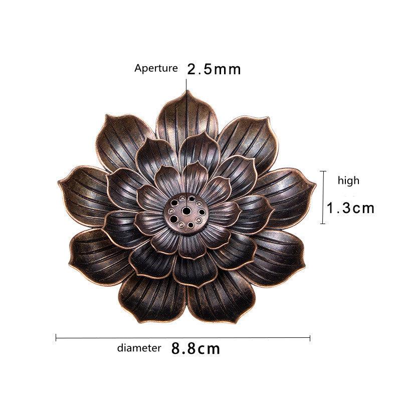Metal Lotus Flower Incense Stick Holder (Choose Color) - Ganesha's Market