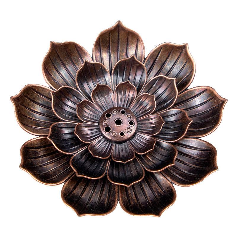 Metal Lotus Flower Incense Stick Holder (Choose Color) - Ganesha's Market