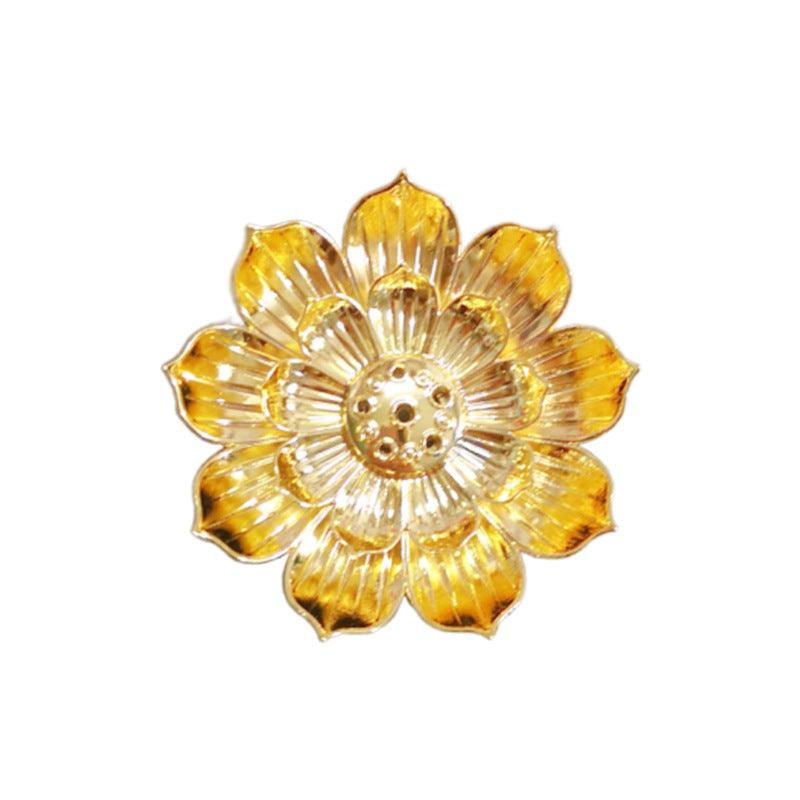 Metal Lotus Flower Incense Stick Holder (Choose Color) - Ganesha's Market