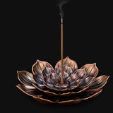 Metal Lotus Flower Incense Stick Holder (Choose Color) - Ganesha's Market