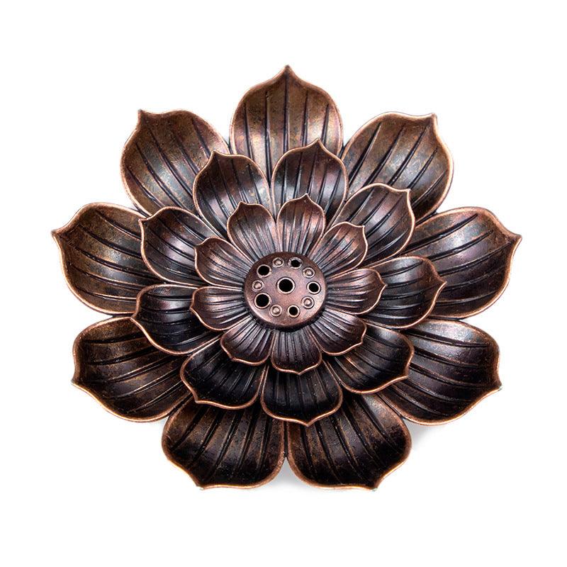 Metal Lotus Flower Incense Stick Holder (Choose Color) - Ganesha's Market