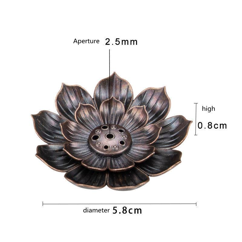 Metal Lotus Flower Incense Stick Holder (Choose Color) - Ganesha's Market