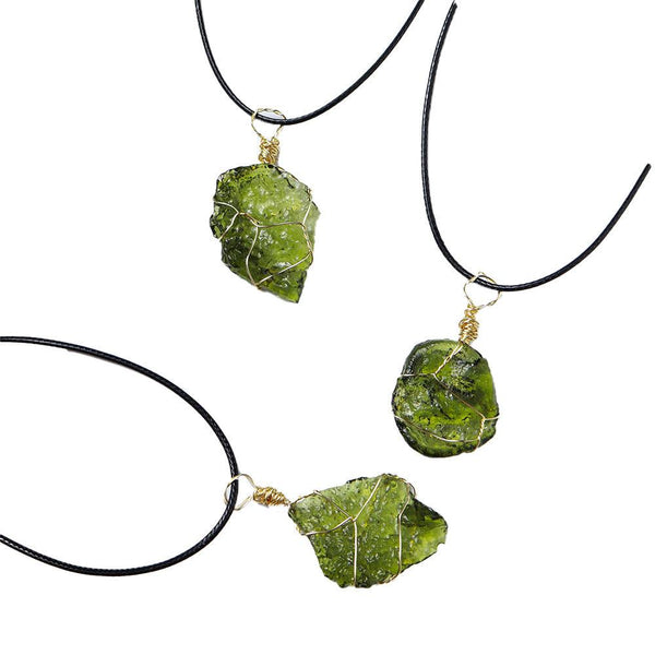 Moldavite Pendant - Czech Green Meteorite - Ganesha's Market