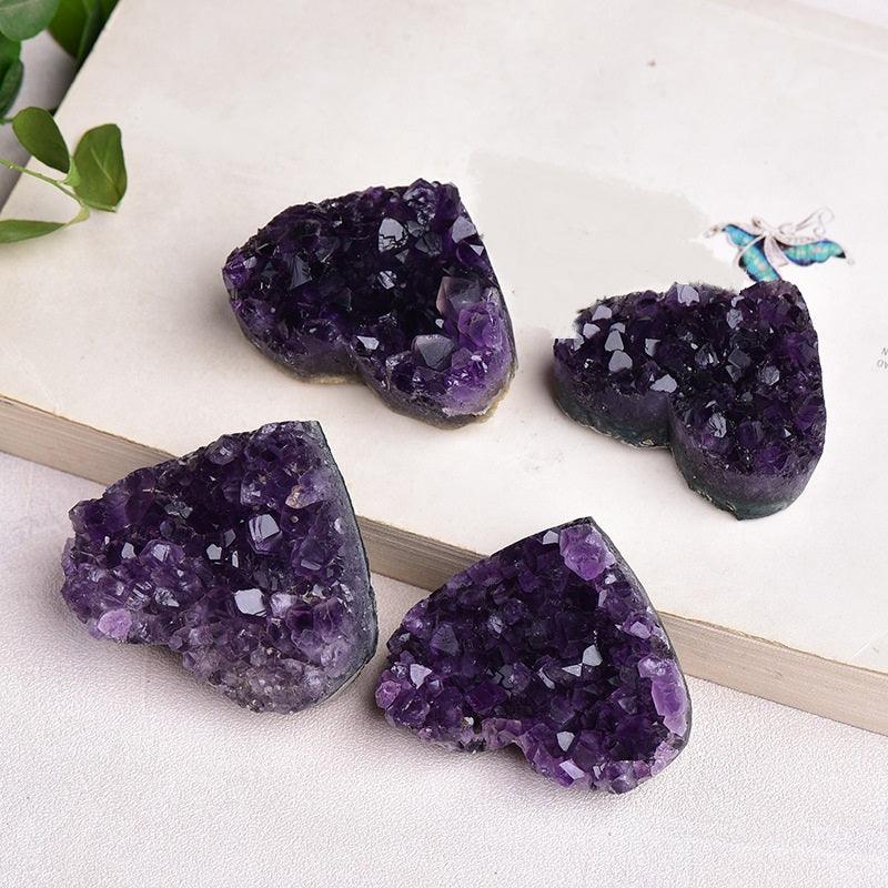 Natural Amethyst Crystal Heart - Ganesha's Market