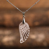 Natural Crystal Angel Wing Necklace (Choose Stone) - Ganesha's Market