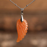 Natural Crystal Angel Wing Necklace (Choose Stone) - Ganesha's Market