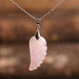 Natural Crystal Angel Wing Necklace (Choose Stone) - Ganesha's Market