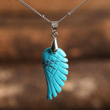 Natural Crystal Angel Wing Necklace (Choose Stone) - Ganesha's Market