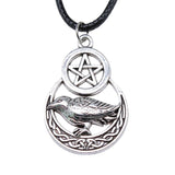 Pentagram Raven with Celtic Moon Necklace - Ganesha's Market