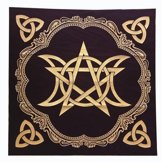 Pentagram Triple Moon Tarot Tablecloth - Ganesha's Market