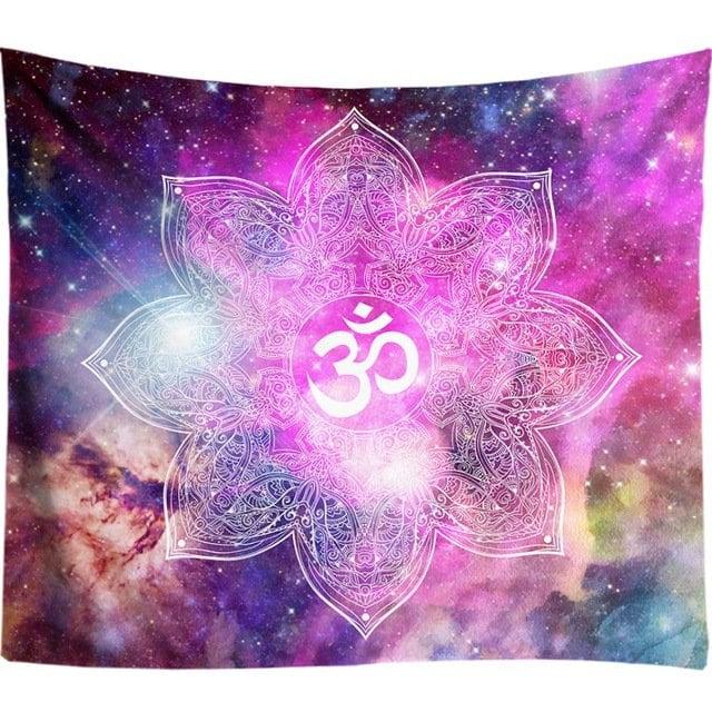 Pink Abstract Lotus Om Tapestry - Ganesha's Market