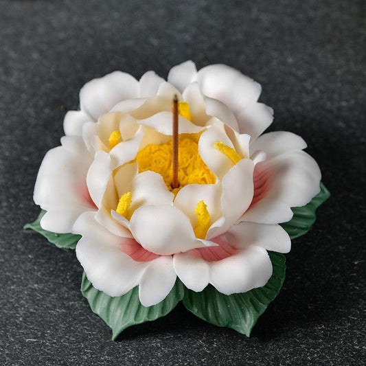 Pink and White Lotus Incense Holder | Flower Incense Burner | Incense Stick Holder | Spell Supplies (Choose Style) - Ganesha's Market