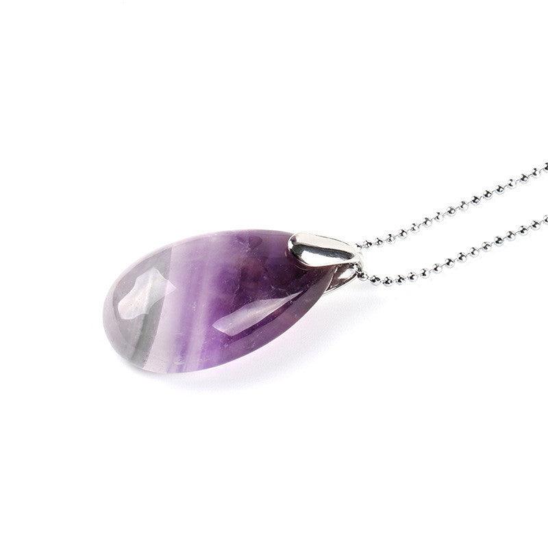 Polished Crystal Teardrop Necklace (Choose Stone) - Ganesha's Market