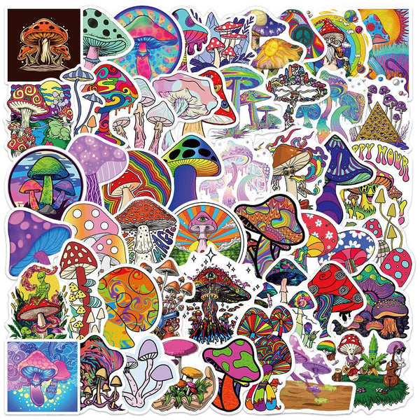 Psychedelic Cartoon Mushroom Stickers - Ganesha's Market