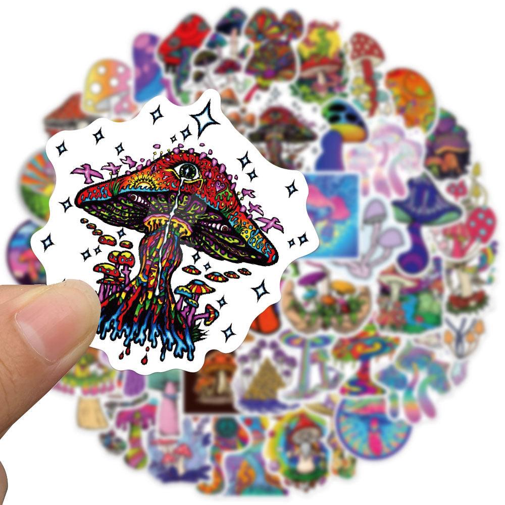 Psychedelic Cartoon Mushroom Stickers - Ganesha's Market