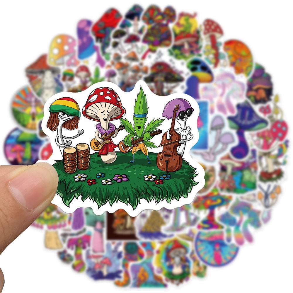 Psychedelic Cartoon Mushroom Stickers - Ganesha's Market