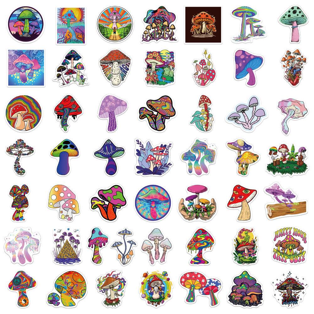 Psychedelic Cartoon Mushroom Stickers - Ganesha's Market