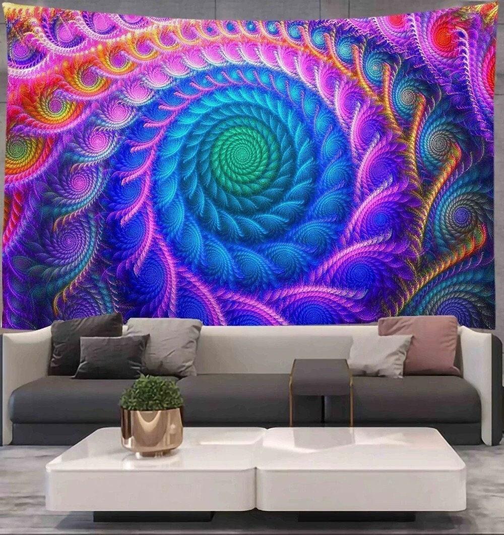Psychedelic Spiral Tapestry (Choose Size) - Ganesha's Market