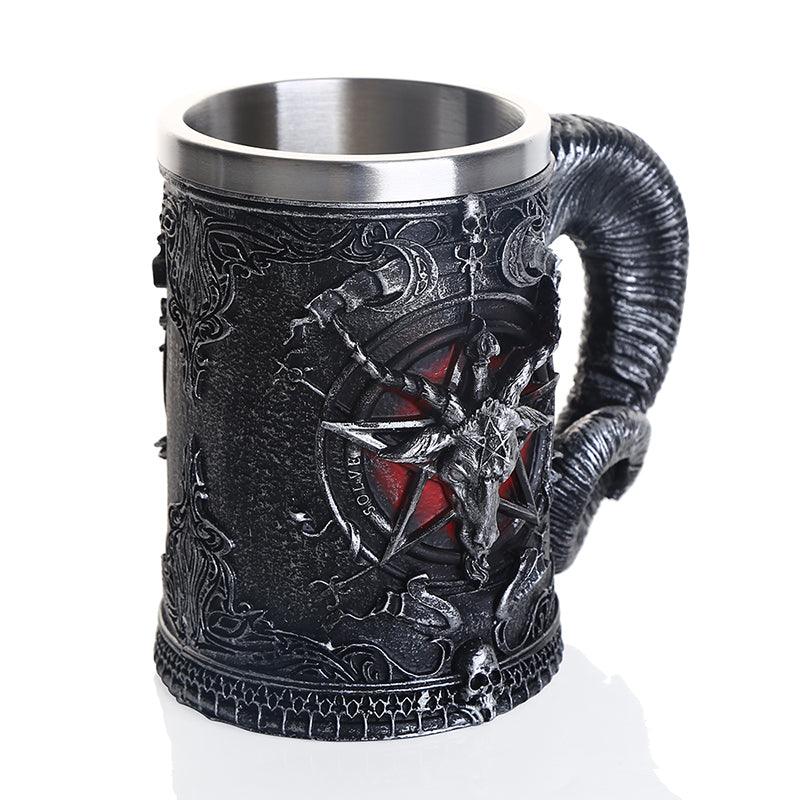 Ram's Head Pentagram Stainless Steel Mug - Ganesha's Market
