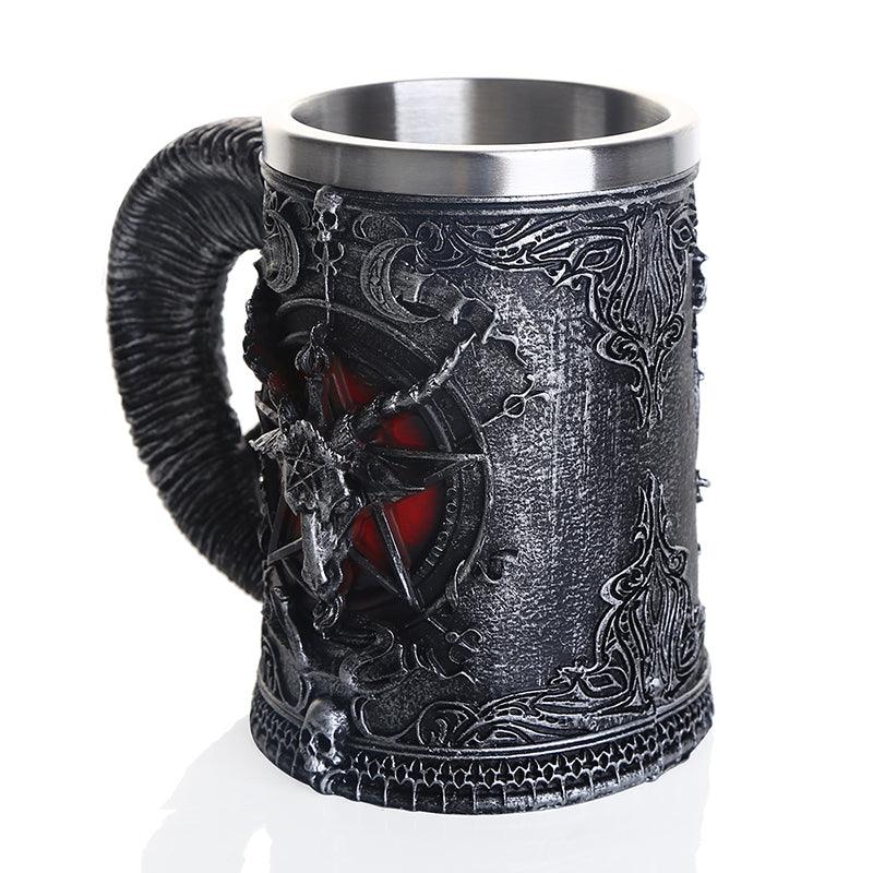 Ram's Head Pentagram Stainless Steel Mug - Ganesha's Market