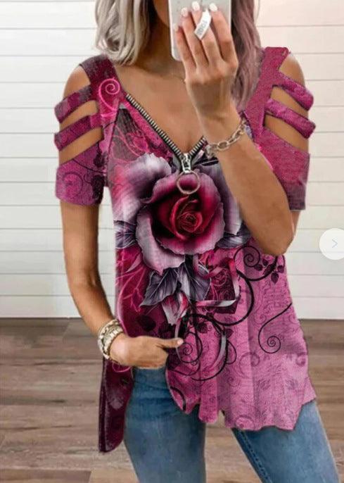 Romantic Rose Women's Graphic Shirt (Choose Color) - Ganesha's Market