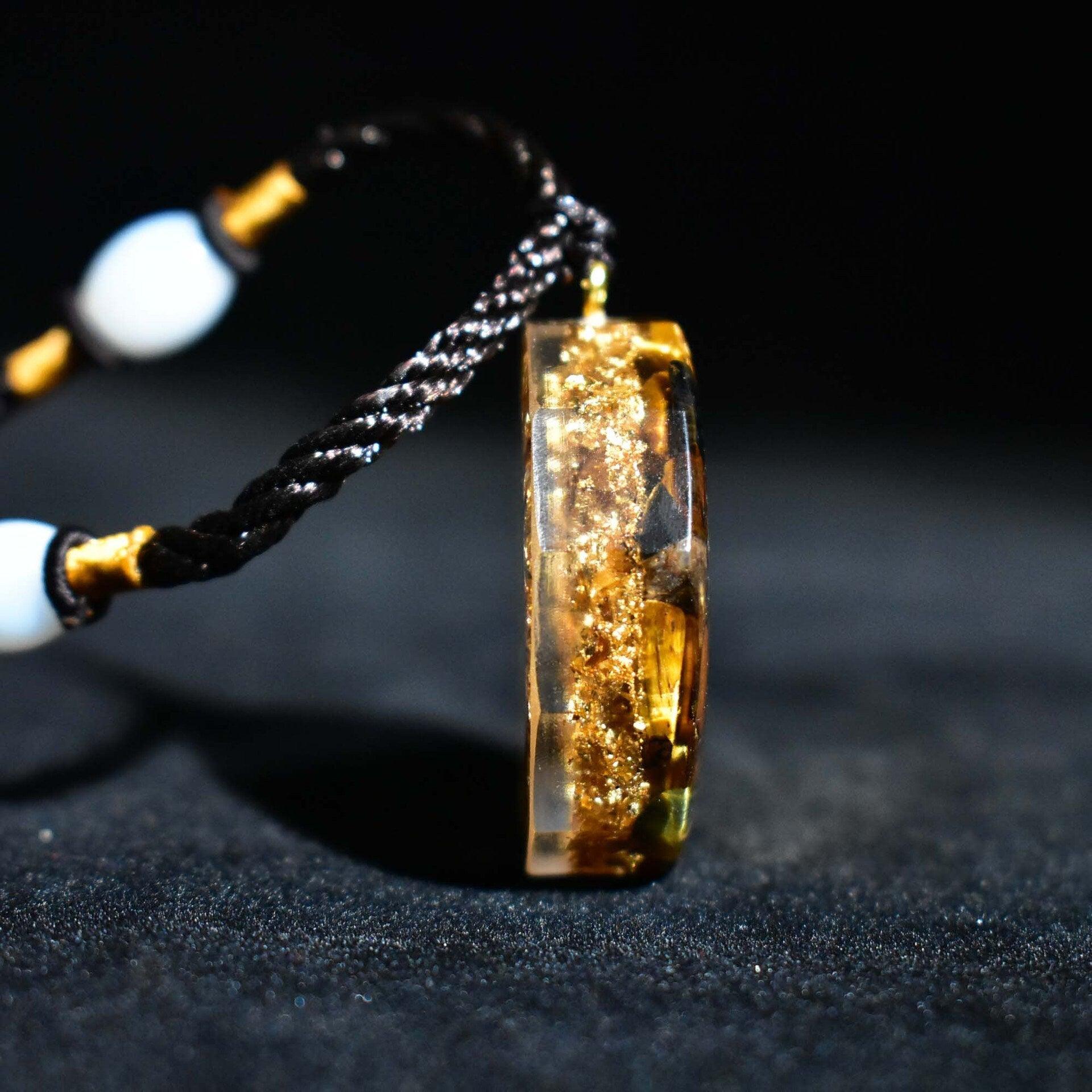 Tiger's Eye Sri Yantra Orgonite Necklace - Ganesha's Market